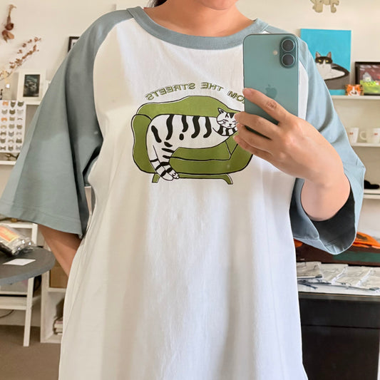 FROM THE STREETS ラグランスリーブTシャツ（シルクスクリーン）