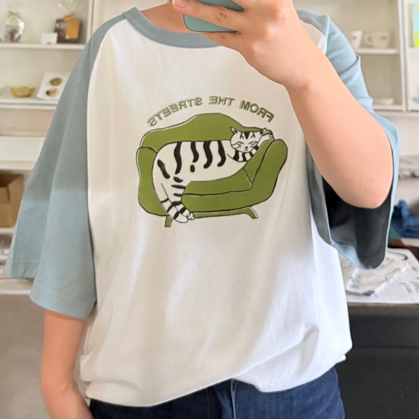 FROM THE STREETS ラグランスリーブTシャツ（シルクスクリーン）