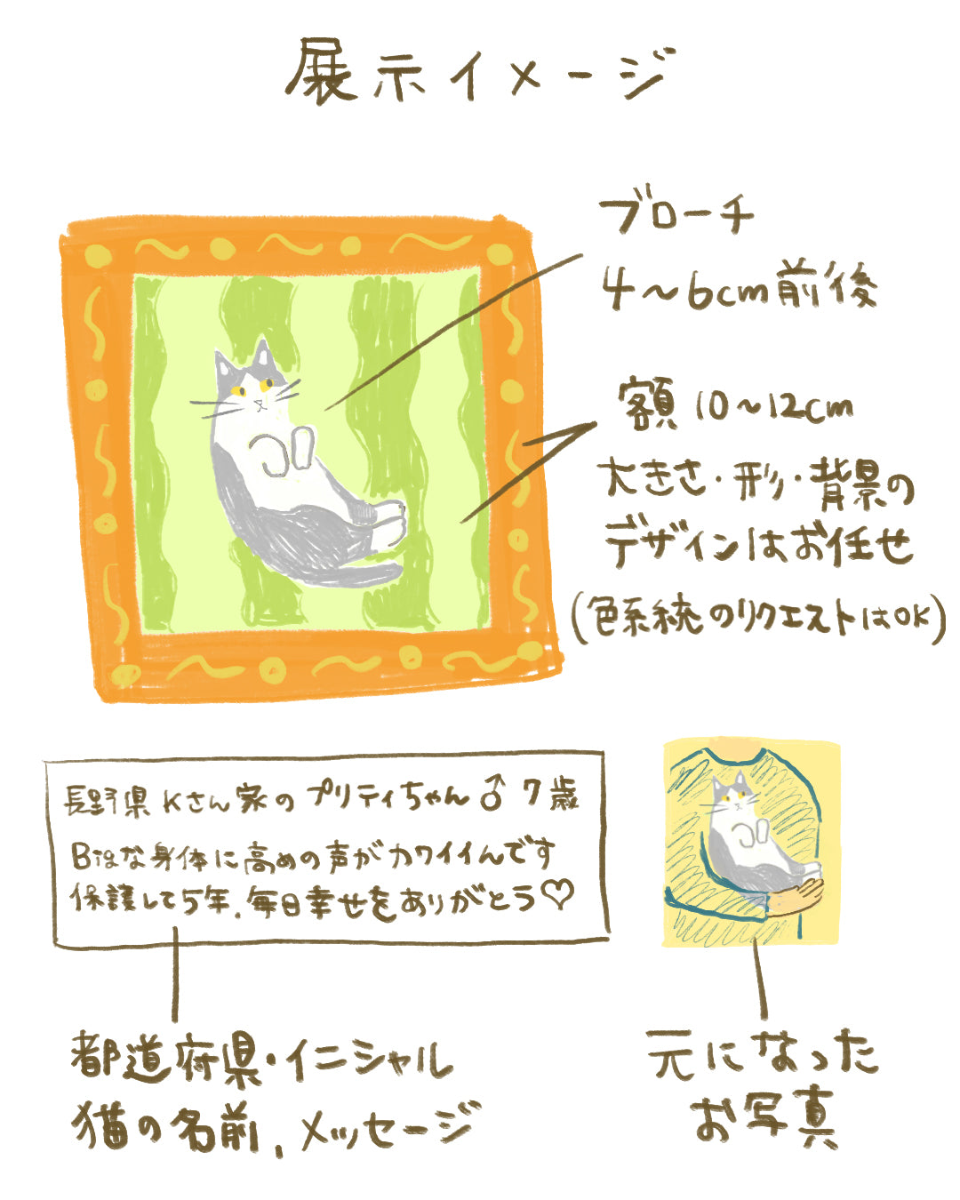 【保護猫ブローチ展 特別企画】我が家の保護猫オーダーブローチ